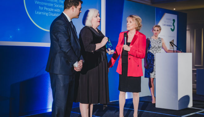 Gabby receives her award